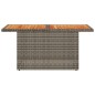 vidaXL Gartentisch Grau 100x55x73 cm Poly Rattan und Akazienholz vidaXL Gartentisch Grau 100x55x73 cm Poly Rattan und Akazienholz