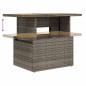 vidaXL Gartentisch Grau 100x55x73 cm Poly Rattan und Akazienholz vidaXL Gartentisch Grau 100x55x73 cm Poly Rattan und Akazienholz