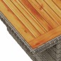 vidaXL Gartentisch Grau 100x55x73 cm Poly Rattan und Akazienholz vidaXL Gartentisch Grau 100x55x73 cm Poly Rattan und Akazienholz