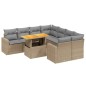 vidaXL 9-tlg. Garten-Sofagarnitur mit Kissen Beige Poly Rattan vidaXL 9-tlg. Garten-Sofagarnitur mit Kissen Beige Poly Rattan
