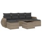 vidaXL 7-tlg. Garten-Sofagarnitur mit Kissen Hellgrau Poly Rattan vidaXL 7-tlg. Garten-Sofagarnitur mit Kissen Hellgrau Poly Rattan