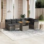 vidaXL 9-tlg. Garten-Sofagarnitur mit Kissen Grau Poly Rattan vidaXL 9-tlg. Garten-Sofagarnitur mit Kissen Grau Poly Rattan