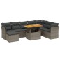 vidaXL 9-tlg. Garten-Sofagarnitur mit Kissen Grau Poly Rattan vidaXL 9-tlg. Garten-Sofagarnitur mit Kissen Grau Poly Rattan