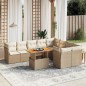 vidaXL 10-tlg. Garten-Sofagarnitur mit Kissen Beige Poly Rattan vidaXL 10-tlg. Garten-Sofagarnitur mit Kissen Beige Poly Rattan