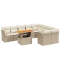 vidaXL 10-tlg. Garten-Sofagarnitur mit Kissen Beige Poly Rattan vidaXL 10-tlg. Garten-Sofagarnitur mit Kissen Beige Poly Rattan