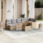 vidaXL 8-tlg. Garten-Sofagarnitur mit Kissen Beige Poly Rattan vidaXL 8-tlg. Garten-Sofagarnitur mit Kissen Beige Poly Rattan