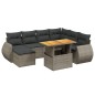 vidaXL 8-tlg. Garten-Sofagarnitur mit Kissen Grau Poly Rattan vidaXL 8-tlg. Garten-Sofagarnitur mit Kissen Grau Poly Rattan