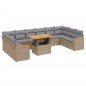 vidaXL 11-tlg. Garten-Sofagarnitur mit Kissen Beige Poly Rattan vidaXL 11-tlg. Garten-Sofagarnitur mit Kissen Beige Poly Rattan