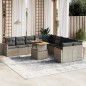 vidaXL 11-tlg. Garten-Sofagarnitur mit Kissen Grau Poly Rattan vidaXL 11-tlg. Garten-Sofagarnitur mit Kissen Grau Poly Rattan
