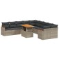 vidaXL 11-tlg. Garten-Sofagarnitur mit Kissen Grau Poly Rattan vidaXL 11-tlg. Garten-Sofagarnitur mit Kissen Grau Poly Rattan