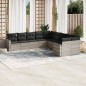 vidaXL 10-tlg. Garten-Sofagarnitur mit Kissen Hellgrau Poly Rattan vidaXL 10-tlg. Garten-Sofagarnitur mit Kissen Hellgrau Poly Rattan