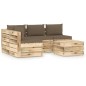 5-tlg. Garten-Lounge-Set mit Kissen Grün Imprägniertes Holz 5-tlg. Garten-Lounge-Set mit Kissen Grün Imprägniertes Holz