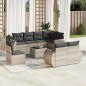 vidaXL 9-tlg. Garten-Sofagarnitur mit Kissen Hellgrau Poly Rattan vidaXL 9-tlg. Garten-Sofagarnitur mit Kissen Hellgrau Poly Rattan