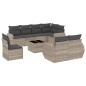 vidaXL 9-tlg. Garten-Sofagarnitur mit Kissen Hellgrau Poly Rattan vidaXL 9-tlg. Garten-Sofagarnitur mit Kissen Hellgrau Poly Rattan