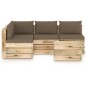 5-tlg. Garten-Lounge-Set mit Kissen Grün Imprägniertes Holz 5-tlg. Garten-Lounge-Set mit Kissen Grün Imprägniertes Holz