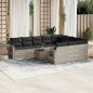 vidaXL 11-tlg. Garten-Sofagarnitur mit Kissen Hellgrau Poly Rattan vidaXL 11-tlg. Garten-Sofagarnitur mit Kissen Hellgrau Poly Rattan