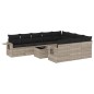 vidaXL 11-tlg. Garten-Sofagarnitur mit Kissen Hellgrau Poly Rattan vidaXL 11-tlg. Garten-Sofagarnitur mit Kissen Hellgrau Poly Rattan