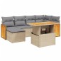 vidaXL 7-tlg. Garten-Sofagarnitur mit Kissen Beige Poly Rattan vidaXL 7-tlg. Garten-Sofagarnitur mit Kissen Beige Poly Rattan