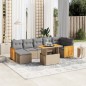 vidaXL 8-tlg. Garten-Sofagarnitur mit Kissen Beige Poly Rattan vidaXL 8-tlg. Garten-Sofagarnitur mit Kissen Beige Poly Rattan