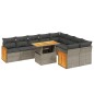vidaXL 10-tlg. Garten-Sofagarnitur mit Kissen Grau Poly Rattan vidaXL 10-tlg. Garten-Sofagarnitur mit Kissen Grau Poly Rattan
