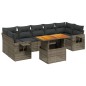 vidaXL 8-tlg. Garten-Sofagarnitur mit Kissen Grau Poly Rattan vidaXL 8-tlg. Garten-Sofagarnitur mit Kissen Grau Poly Rattan