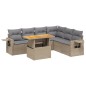 vidaXL 7-tlg. Garten-Sofagarnitur mit Kissen Beige Poly Rattan vidaXL 7-tlg. Garten-Sofagarnitur mit Kissen Beige Poly Rattan
