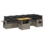 vidaXL 7-tlg. Garten-Sofagarnitur mit Kissen Grau Poly Rattan vidaXL 7-tlg. Garten-Sofagarnitur mit Kissen Grau Poly Rattan