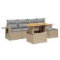 vidaXL 6-tlg. Garten-Sofagarnitur mit Kissen Beige Poly Rattan vidaXL 6-tlg. Garten-Sofagarnitur mit Kissen Beige Poly Rattan