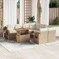 vidaXL 9-tlg. Garten-Sofagarnitur mit Kissen Beige Poly Rattan vidaXL 9-tlg. Garten-Sofagarnitur mit Kissen Beige Poly Rattan