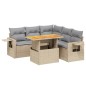 vidaXL 6-tlg. Garten-Sofagarnitur mit Kissen Beige Poly Rattan vidaXL 6-tlg. Garten-Sofagarnitur mit Kissen Beige Poly Rattan