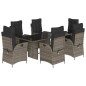 vidaXL 7-tlg. Garten-Essgruppe mit Kissen Grau Poly Rattan vidaXL 7-tlg. Garten-Essgruppe mit Kissen Grau Poly Rattan