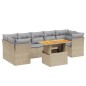 vidaXL 8-tlg. Garten-Sofagarnitur mit Kissen Beige Poly Rattan vidaXL 8-tlg. Garten-Sofagarnitur mit Kissen Beige Poly Rattan
