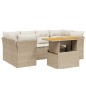 vidaXL 7-tlg. Garten-Sofagarnitur mit Kissen Beige Poly Rattan vidaXL 7-tlg. Garten-Sofagarnitur mit Kissen Beige Poly Rattan