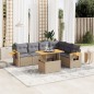 vidaXL 7-tlg. Garten-Sofagarnitur mit Kissen Beige Poly Rattan vidaXL 7-tlg. Garten-Sofagarnitur mit Kissen Beige Poly Rattan