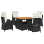 vidaXL 5-tlg. Garten-Essgruppe mit Kissen Schwarz Poly Rattan vidaXL 5-tlg. Garten-Essgruppe mit Kissen Schwarz Poly Rattan