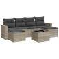 vidaXL 7-tlg. Garten-Sofagarnitur mit Kissen Hellgrau Poly Rattan vidaXL 7-tlg. Garten-Sofagarnitur mit Kissen Hellgrau Poly Rattan