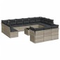 vidaXL 14-tlg. Garten-Sofagarnitur mit Kissen Hellgrau Poly Rattan vidaXL 14-tlg. Garten-Sofagarnitur mit Kissen Hellgrau Poly Rattan
