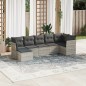 vidaXL 7-tlg. Garten-Sofagarnitur mit Kissen Hellgrau Poly Rattan vidaXL 7-tlg. Garten-Sofagarnitur mit Kissen Hellgrau Poly Rattan
