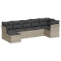 vidaXL 7-tlg. Garten-Sofagarnitur mit Kissen Hellgrau Poly Rattan vidaXL 7-tlg. Garten-Sofagarnitur mit Kissen Hellgrau Poly Rattan