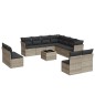 vidaXL 12-tlg. Garten-Sofagarnitur mit Kissen Hellgrau Poly Rattan vidaXL 12-tlg. Garten-Sofagarnitur mit Kissen Hellgrau Poly Rattan