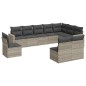 vidaXL 10-tlg. Garten-Sofagarnitur mit Kissen Hellgrau Poly Rattan vidaXL 10-tlg. Garten-Sofagarnitur mit Kissen Hellgrau Poly Rattan