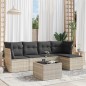 vidaXL 6-tlg. Garten-Sofagarnitur mit Kissen Hellgrau Poly Rattan vidaXL 6-tlg. Garten-Sofagarnitur mit Kissen Hellgrau Poly Rattan