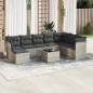 vidaXL 9-tlg. Garten-Sofagarnitur mit Kissen Hellgrau Poly Rattan vidaXL 9-tlg. Garten-Sofagarnitur mit Kissen Hellgrau Poly Rattan