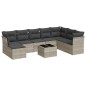 vidaXL 9-tlg. Garten-Sofagarnitur mit Kissen Hellgrau Poly Rattan vidaXL 9-tlg. Garten-Sofagarnitur mit Kissen Hellgrau Poly Rattan