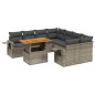 vidaXL 9-tlg. Garten-Sofagarnitur mit Kissen Grau Poly Rattan vidaXL 9-tlg. Garten-Sofagarnitur mit Kissen Grau Poly Rattan