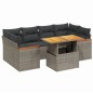 vidaXL 7-tlg. Garten-Sofagarnitur mit Kissen Grau Poly Rattan vidaXL 7-tlg. Garten-Sofagarnitur mit Kissen Grau Poly Rattan