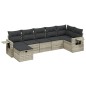 vidaXL 7-tlg. Garten-Sofagarnitur mit Kissen Hellgrau Poly Rattan vidaXL 7-tlg. Garten-Sofagarnitur mit Kissen Hellgrau Poly Rattan
