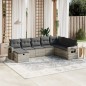vidaXL 8-tlg. Garten-Sofagarnitur mit Kissen Hellgrau Poly Rattan vidaXL 8-tlg. Garten-Sofagarnitur mit Kissen Hellgrau Poly Rattan