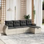 vidaXL 5-tlg. Garten-Sofagarnitur mit Kissen Hellgrau Poly Rattan vidaXL 5-tlg. Garten-Sofagarnitur mit Kissen Hellgrau Poly Rattan