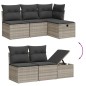 vidaXL 5-tlg. Garten-Sofagarnitur mit Kissen Hellgrau Poly Rattan vidaXL 5-tlg. Garten-Sofagarnitur mit Kissen Hellgrau Poly Rattan